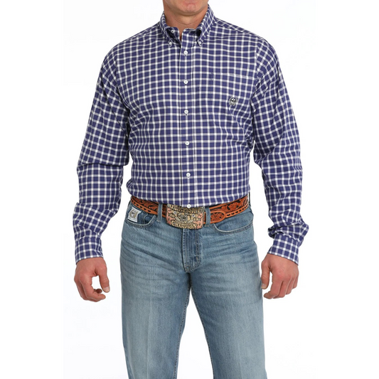 Cinch Men's Vintage Plaid Button Down Western Shirt - Purple