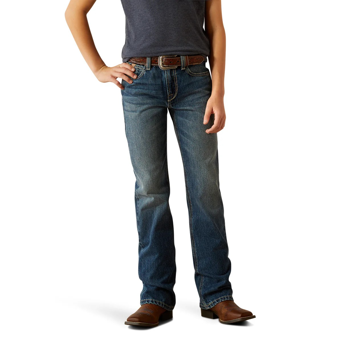 Ariat Boy's B4 Relaxed Kelvin Boot Cut Jeans - Dakota