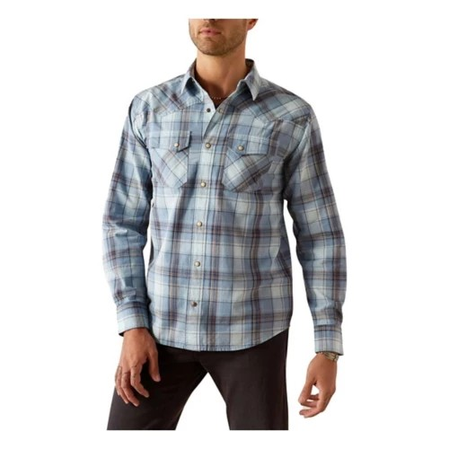 Ariat Men's Hunter Long Sleeve  Retro Fit Over Shirt - Light Blue