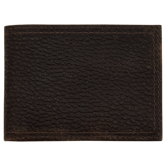 Justin Men's Genuine Textured Leather Oiled Brown Bifold Wallet