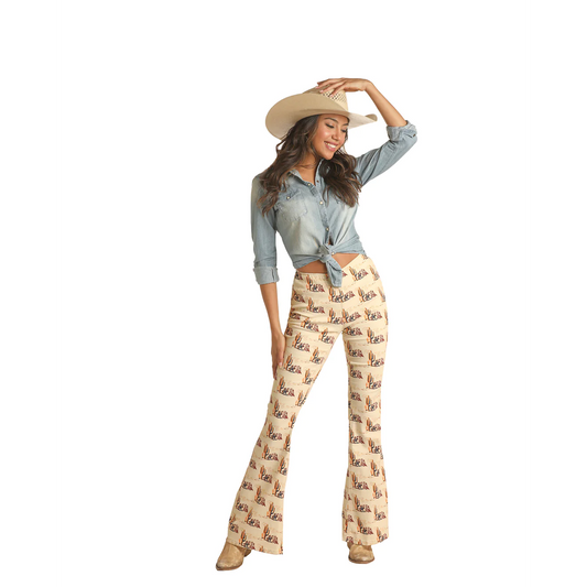 Rock & Roll Women's Western Print Pull On Jeans