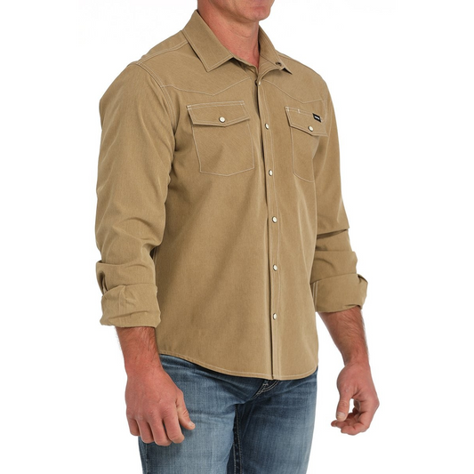 Cinch Men's Long Sleeve Western Shirt- Brown