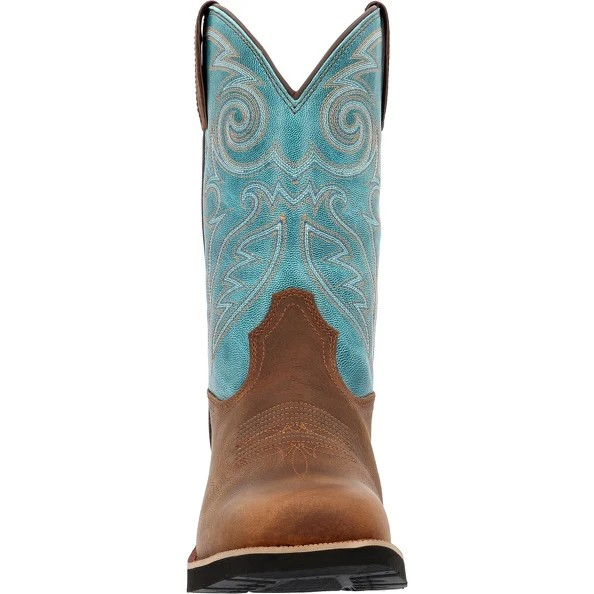 Rocky Monocrepe Men's 12" Waterproof Western Boot-Brown & Robin Blue