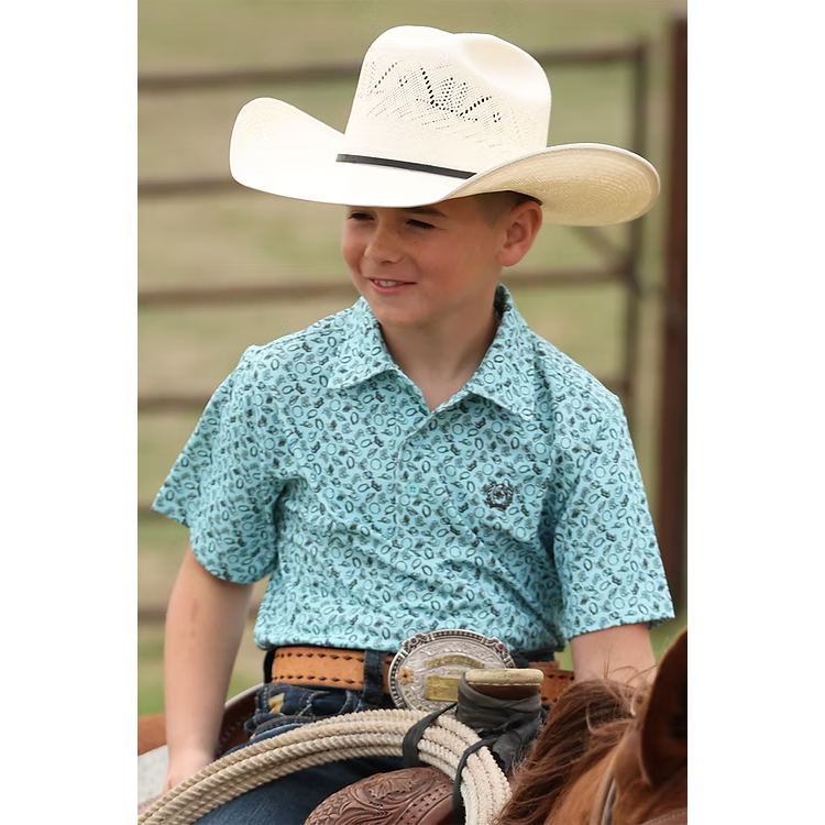 Youth Western Boy's Polo Shirt - Blue