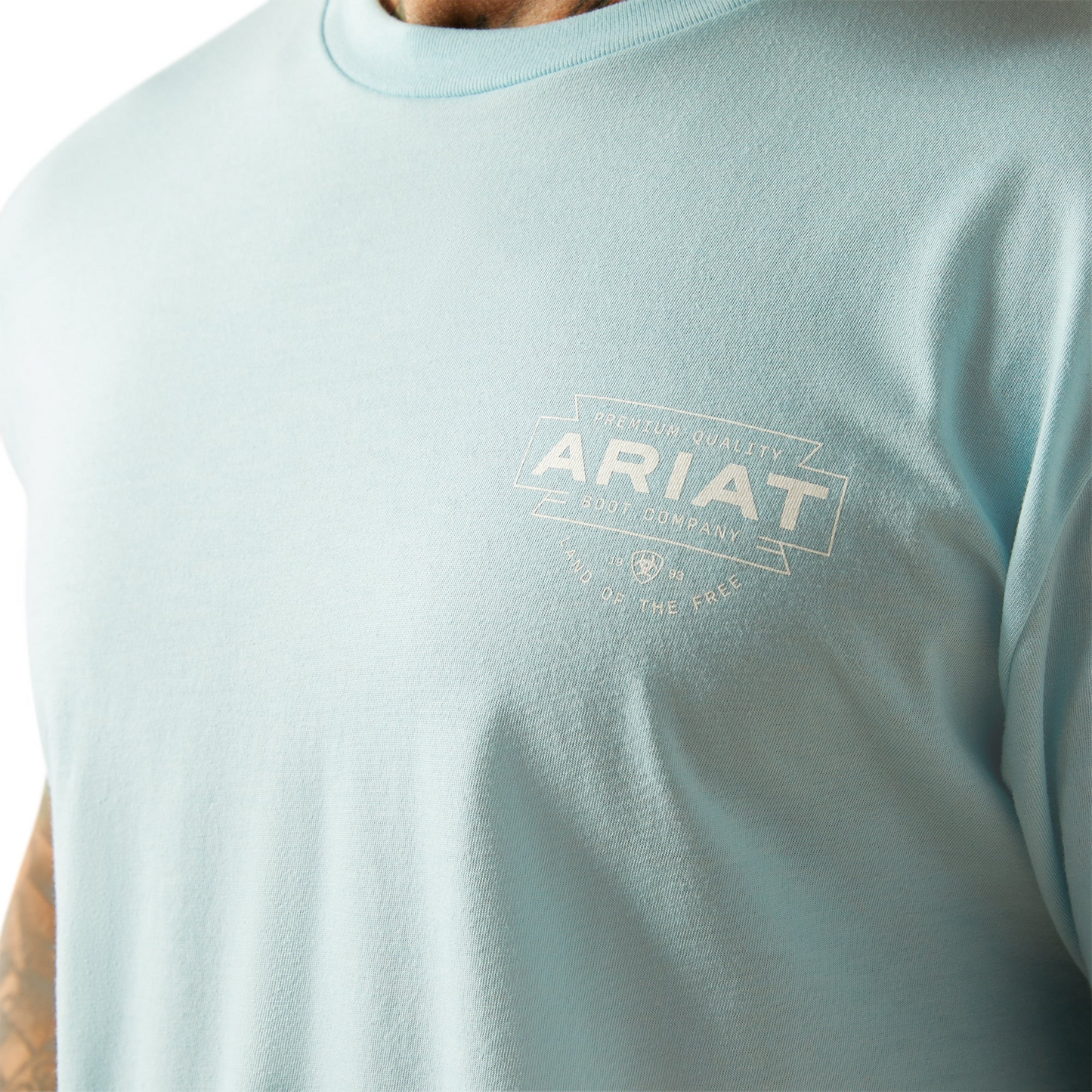 Ariat Men's Short Sleeve Southwest Simple Tee Shirt - Sky Blue Heather