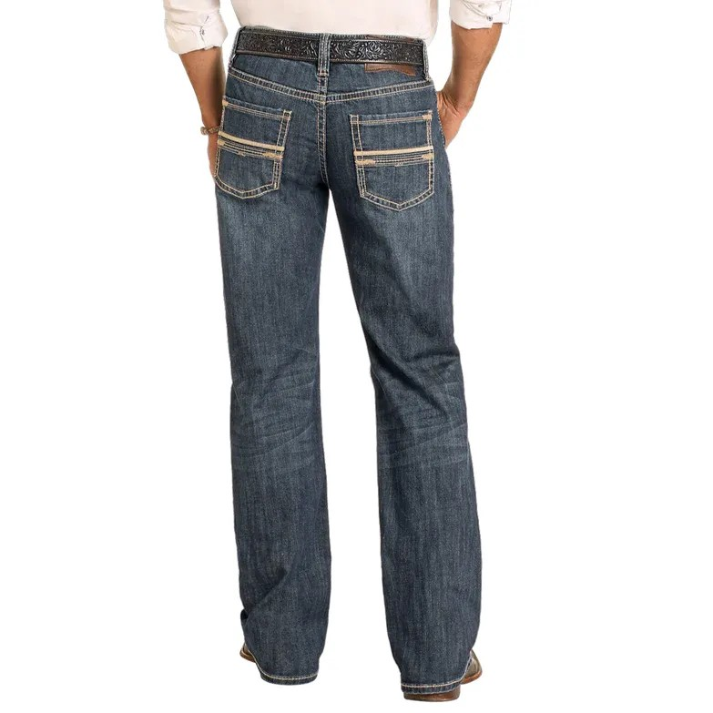 Rock & Roll Men's Double Barrel Straight Boot Jean - Dark Vintage