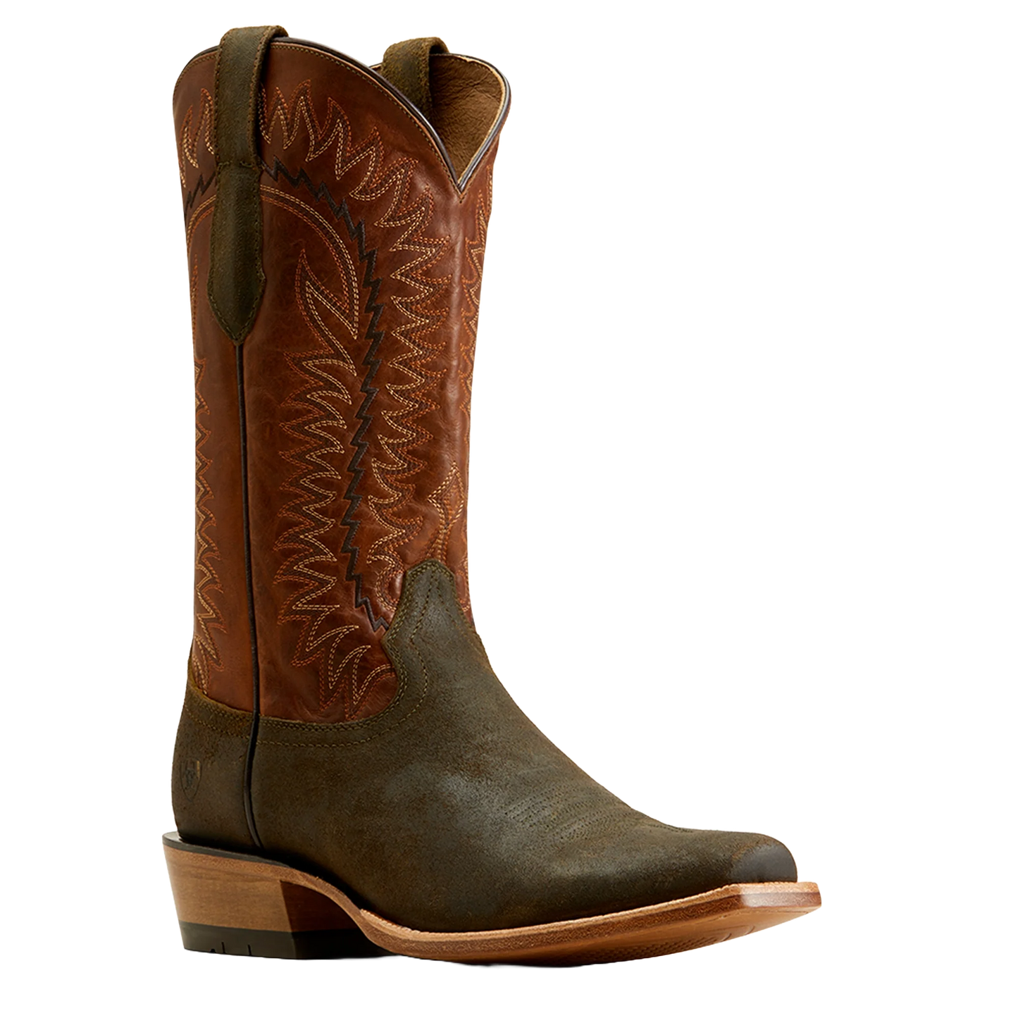 Ariat Men's Futurity Time Western Boots - Olive Roughout-Copper Crunch
