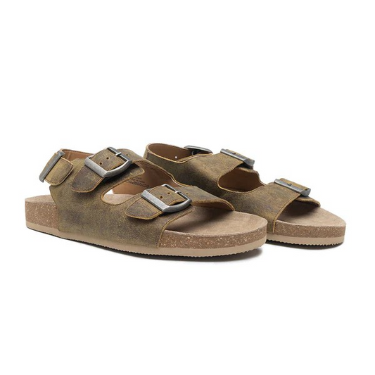 Myra Mountain Path Leather Sandals in Suede
