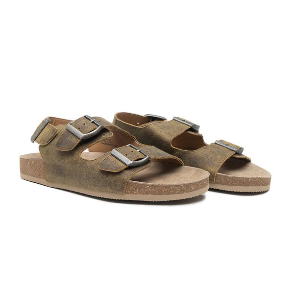 Myra Mountain Path Leather Sandals in Suede