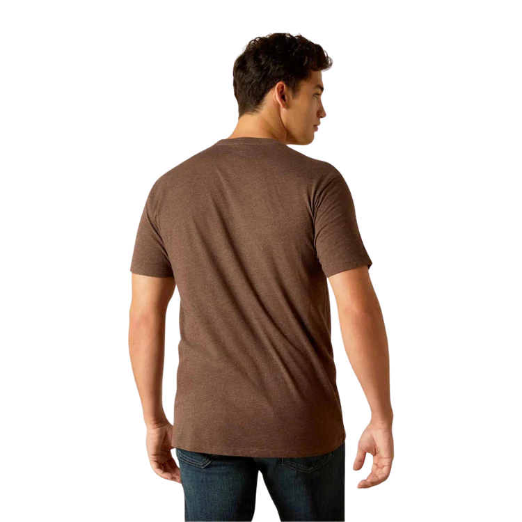 Ariat Men's Logo SW Landscape T Shirt - Brown Heather