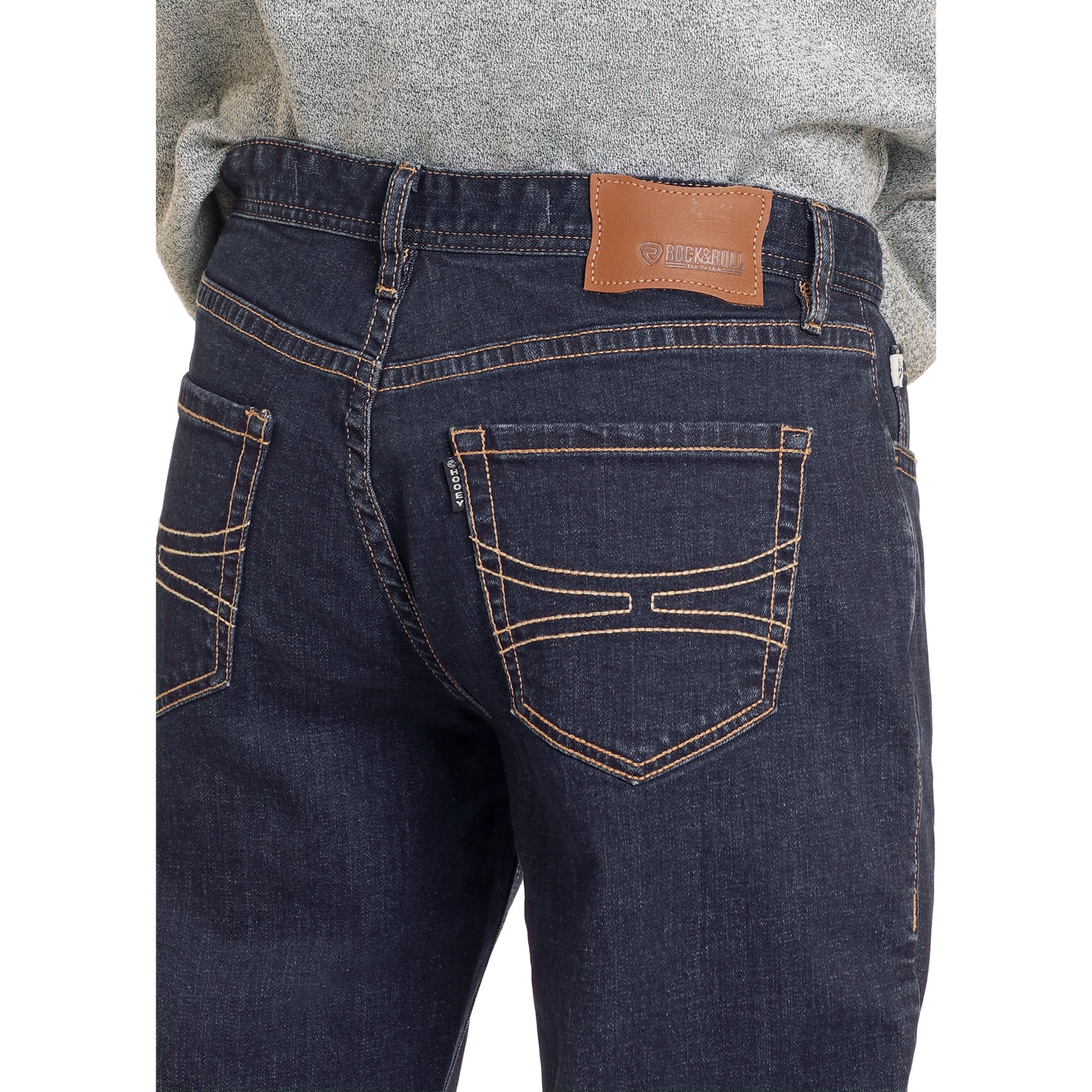 Hooey Men's Two Tone Stackable Bootcut Jeans - Dark Wash