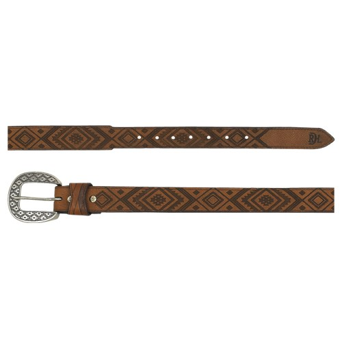 Red Dirt Hat Co Women's Brown Belt with Etched Design
