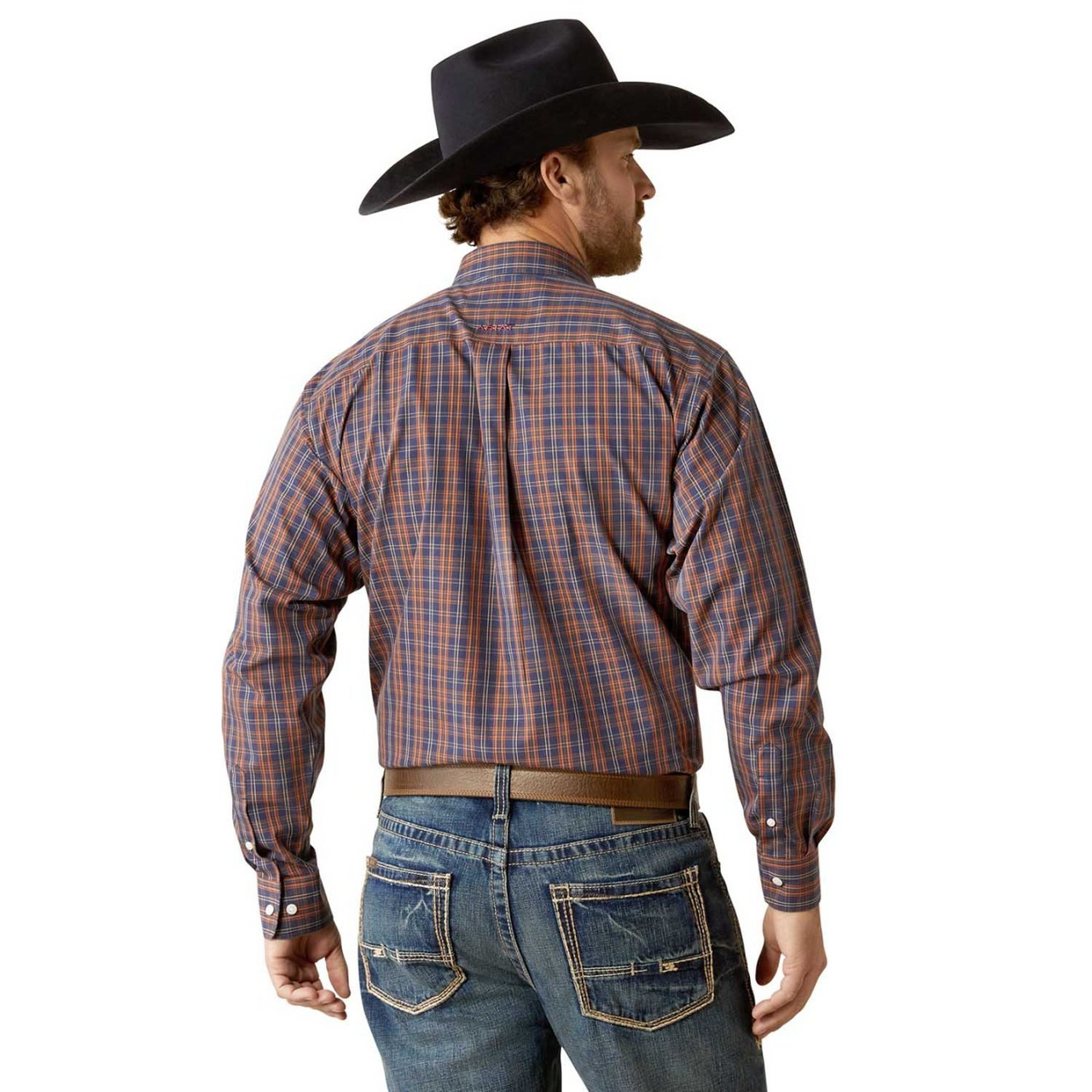 Ariat Men's Iker Wrinkle Free Long Sleeve Shirt- Navy