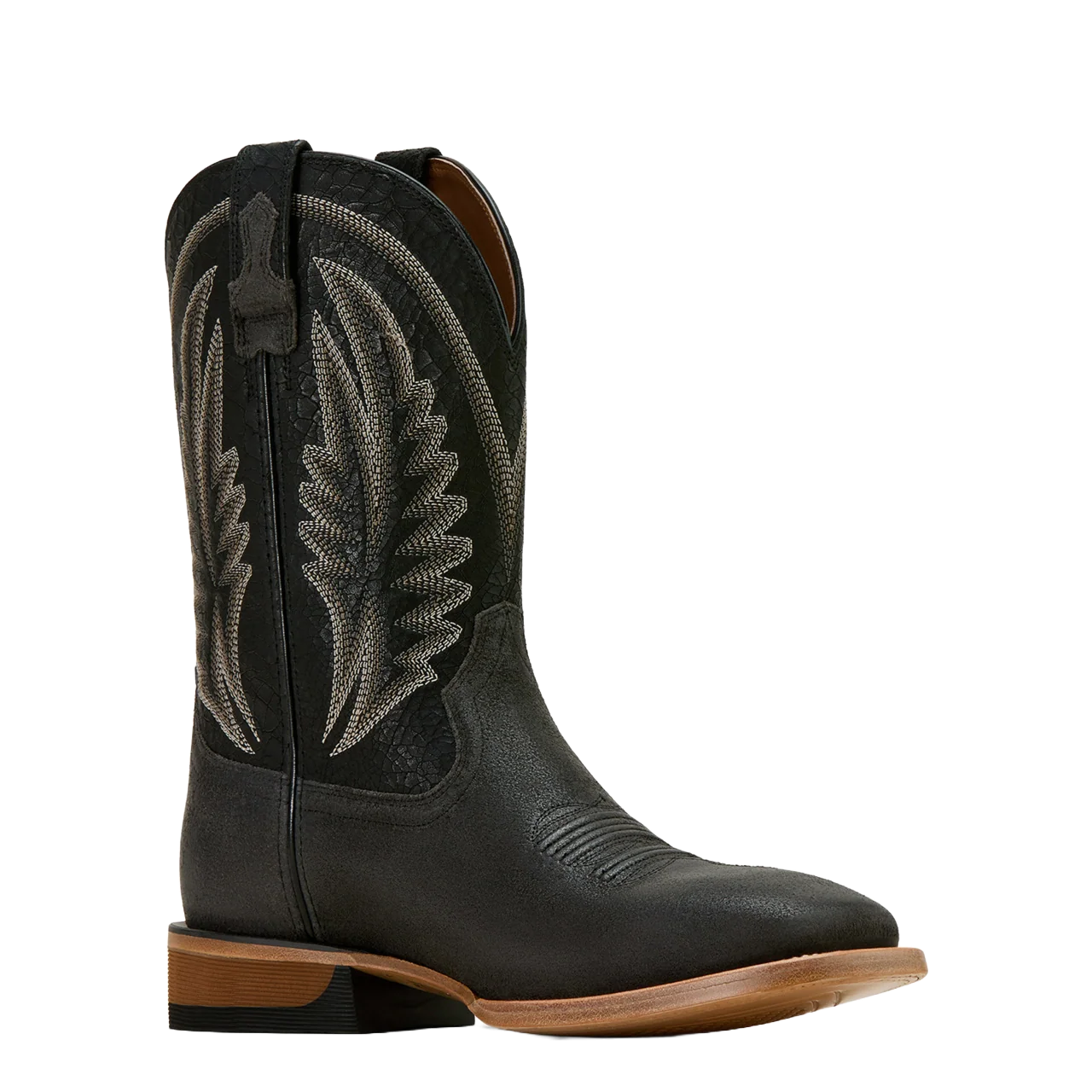 Ariat Men's Sidewinder Wide Square Toe Cowboy Boot- Grizzly Grey/Black