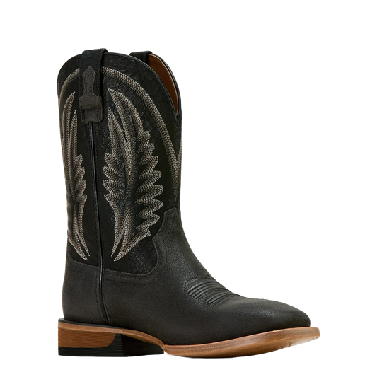 Ariat Men's Sidewinder Wide Square Toe Cowboy Boot- Grizzly Grey/Black