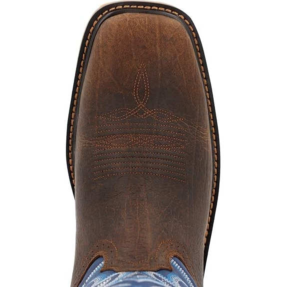 Durango Men's Brown 11" Western Worn Saddle and Denim Blue Boots
