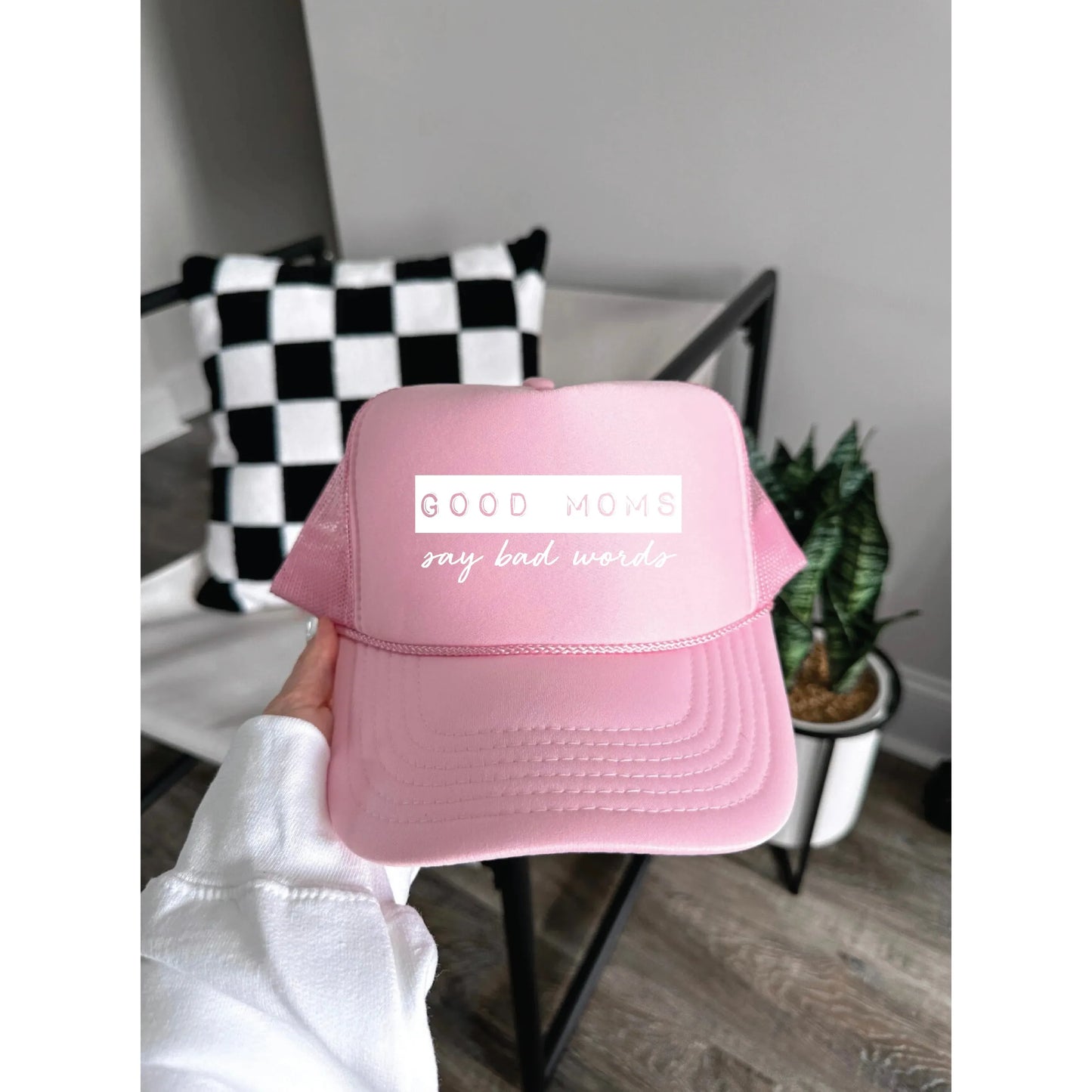 Blonde Ambition Good Mom's Say Bad Words Trucker Cap- Jade