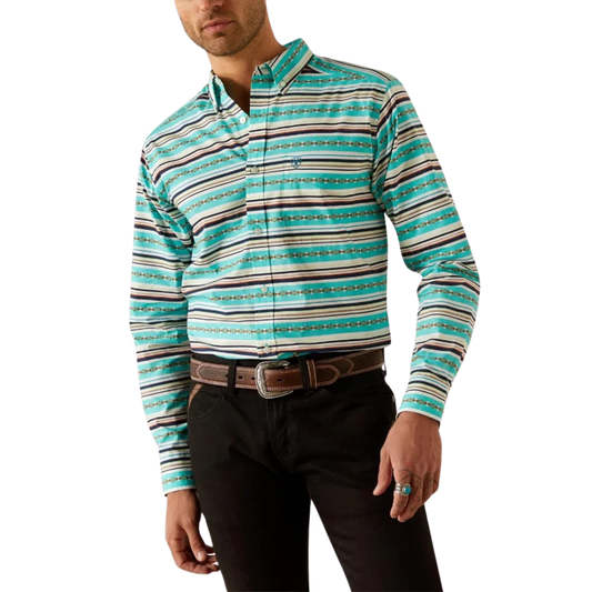 Ariat Men's Long Sleeve Jimmie Fitted Shirt - Turquoise