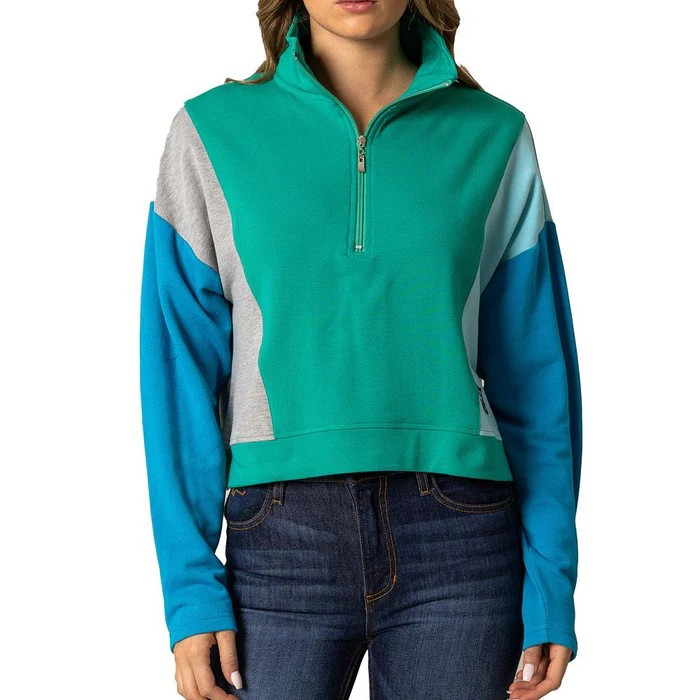 Kimes Women's Long Sleeve Cami 1/4 Zip Pullover- Multiple Colours