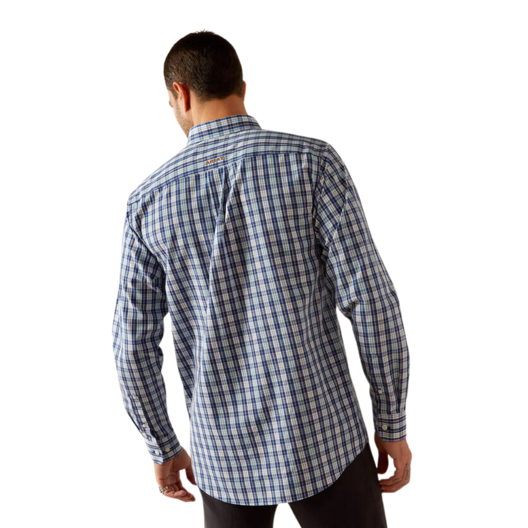Ariat Men's Long Sleeve Wrinkle Free Bronson Fitted Shirt- Blue