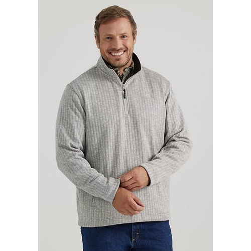 Wrangler Men's George Strait Knit 1/4 Zip Pullover - Oatmeal Heather