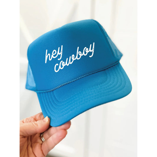 Blonde Ambition Hey Cowboy Trucker Cap- Teal