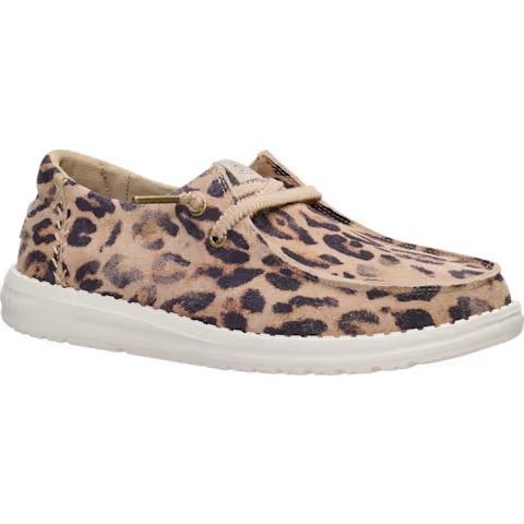 Hey Dude Women's Wendy Craft Suede Shoe- Taupe Leopard