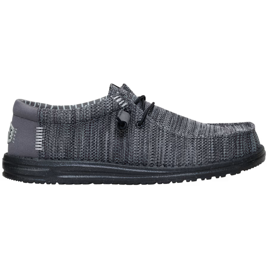 Hey Dude Men's Wally Stretch Sox Shoes - Granite Grey/Black