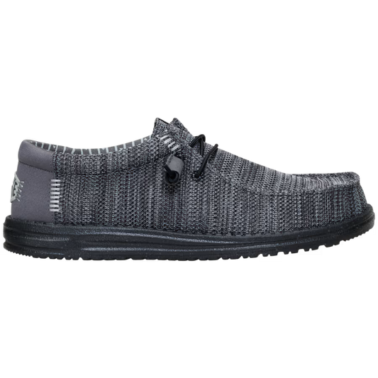 Hey Dude Men's Wally Stretch Sox Shoes - Granite Grey/Black