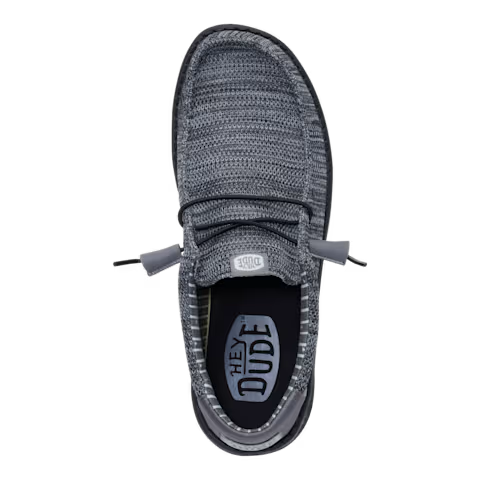 Hey Dude Men's Wally Stretch Sox Shoes - Granite Grey/Black