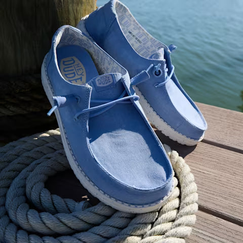 Hey Dude Women's Wendy Stretch Canvas Shoes- Hydrangea Blue