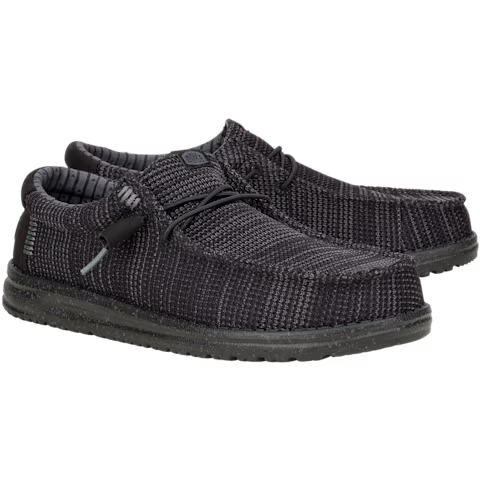 Hey Dude Men's Wally Stretch Sox Shoes - Black/Black