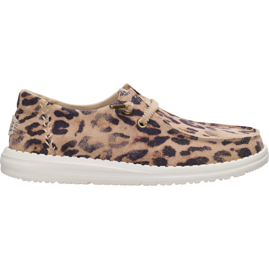 Hey Dude Women's Wendy Craft Suede Shoe- Taupe Leopard