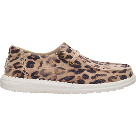 Hey Dude Women's Wendy Craft Suede Shoe- Taupe Leopard