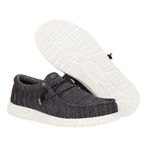 Hey Dude Men's Wally Stretch Sox Shoes - Black/White