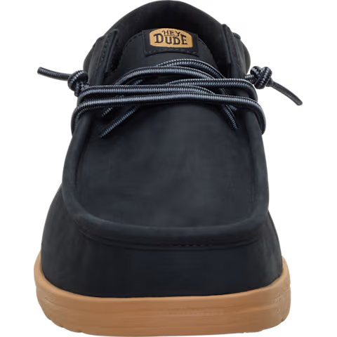 Hey Dude Men's Paul Full Grain Leather Shoe- Black/Tobacco Brown