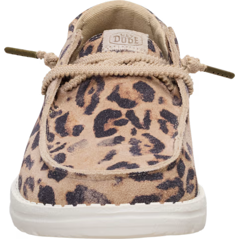 Hey Dude Women's Wendy Craft Suede Shoe- Taupe Leopard