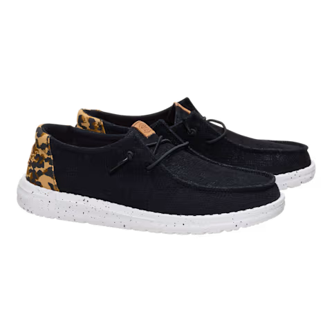 Hey Dude Women's Wendy Wildcat Shoe- Black/Leopard