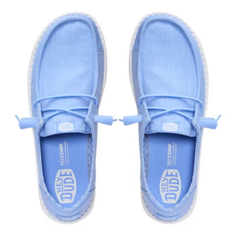 Hey Dude Women's Wendy Stretch Canvas Shoes- Hydrangea Blue