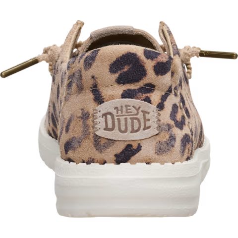 Hey Dude Women's Wendy Craft Suede Shoe- Taupe Leopard