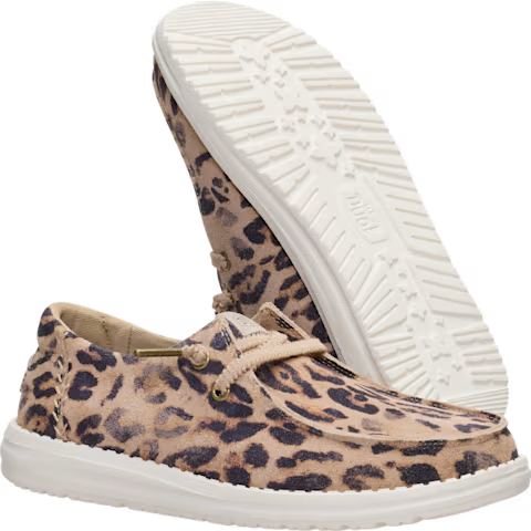 Hey Dude Women's Wendy Craft Suede Shoe- Taupe Leopard