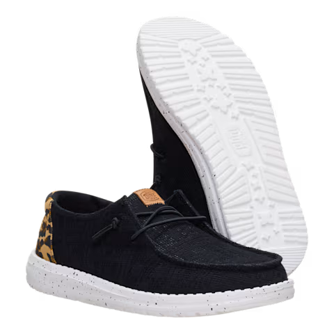 Hey Dude Women's Wendy Wildcat Shoe- Black/Leopard