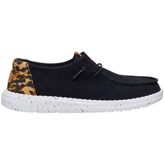 Hey Dude Women's Wendy Wildcat Shoe- Black/Leopard