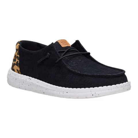 Hey Dude Women's Wendy Wildcat Shoe- Black/Leopard
