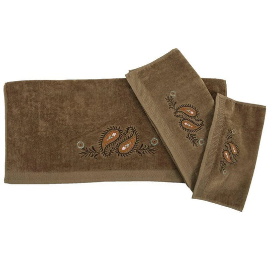 HiEnd Accents Rebecca Paisley Towel Set - 3 piece - Mocha
