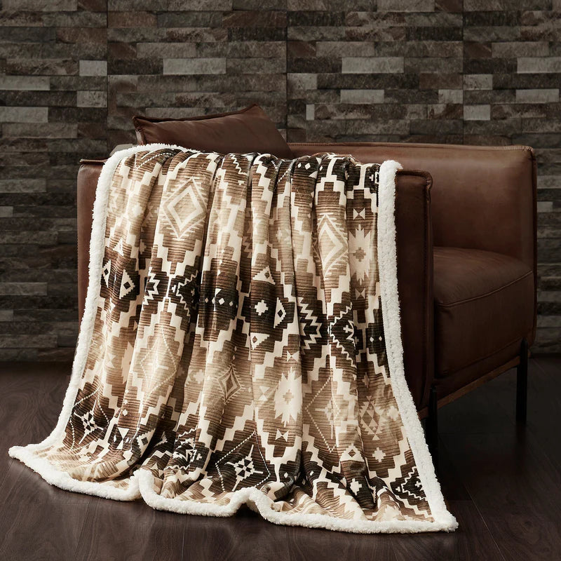 HiEnd Accents Campfire Sherpa Throw 54'x64" - Chalet