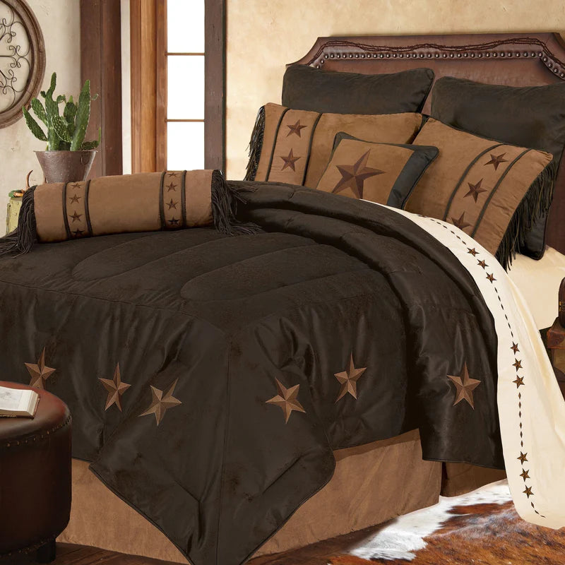 Hiend Accents Laredo Comforter Set - Super King - Chocolate