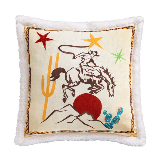 HiEnd Accents Western Adventure Campfire Sherpa Pillow