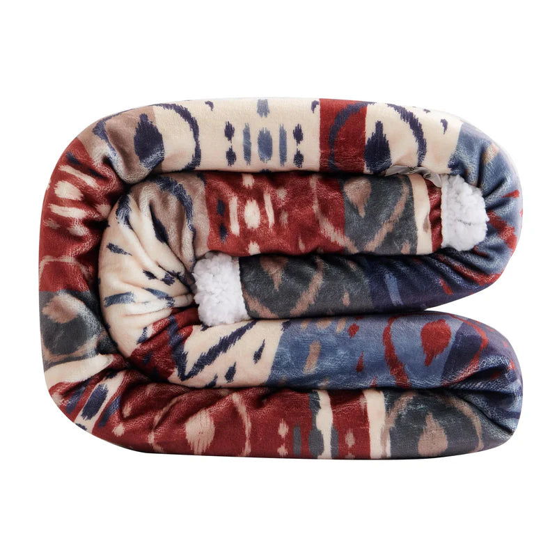 HiEnd Accents Home On The Range Aztec Campfire Sherpa Throw