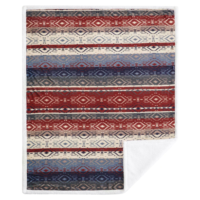 HiEnd Accents Home On The Range Aztec Campfire Sherpa Throw